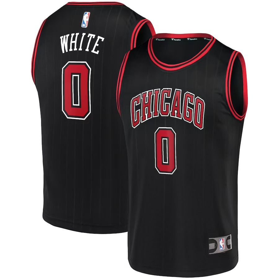 Men Chicago Bulls 0 Coby White Fanatics Branded Black Fast Break Replica NBA Jersey